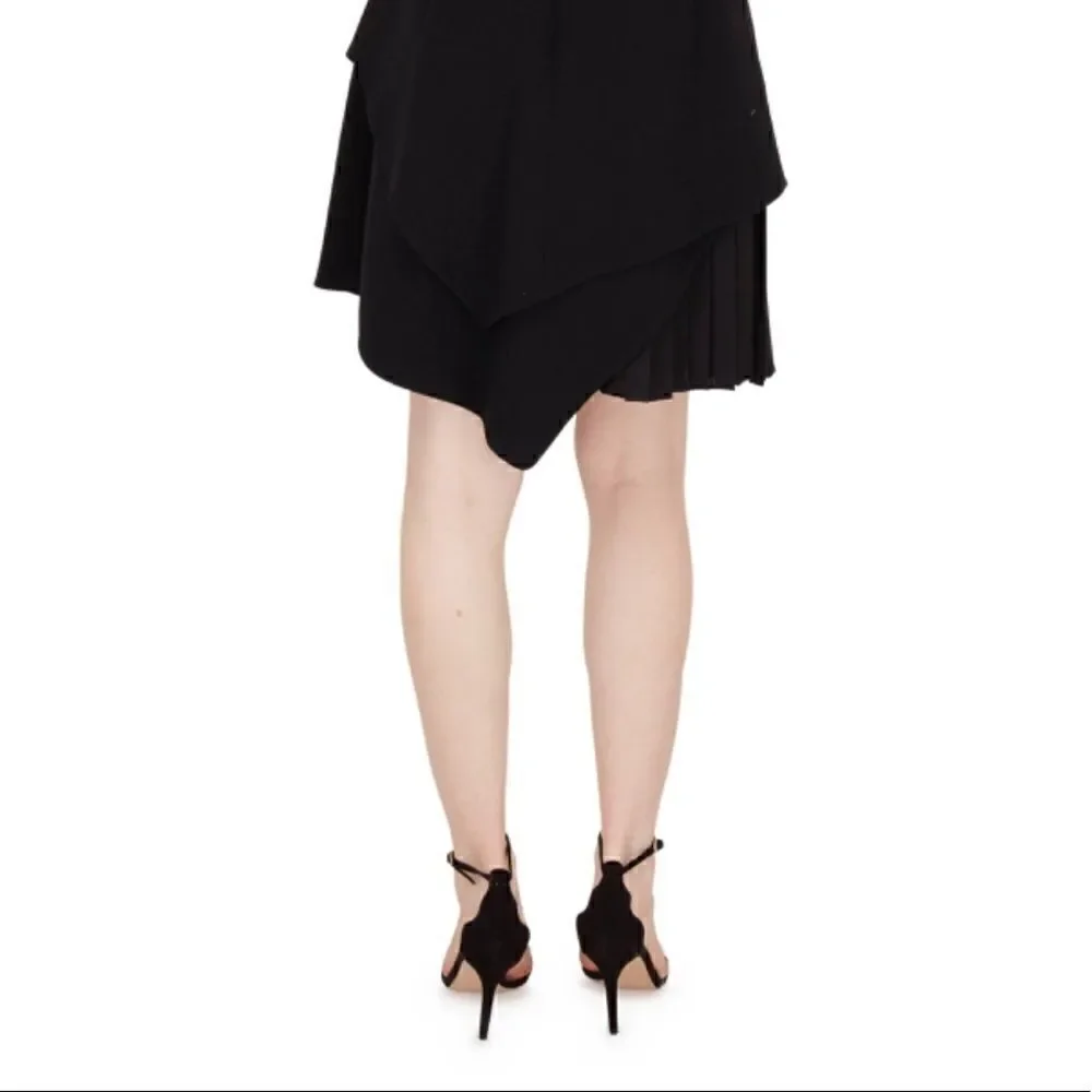 Marion Parke Fiona Black Suede Scalloped Sandals